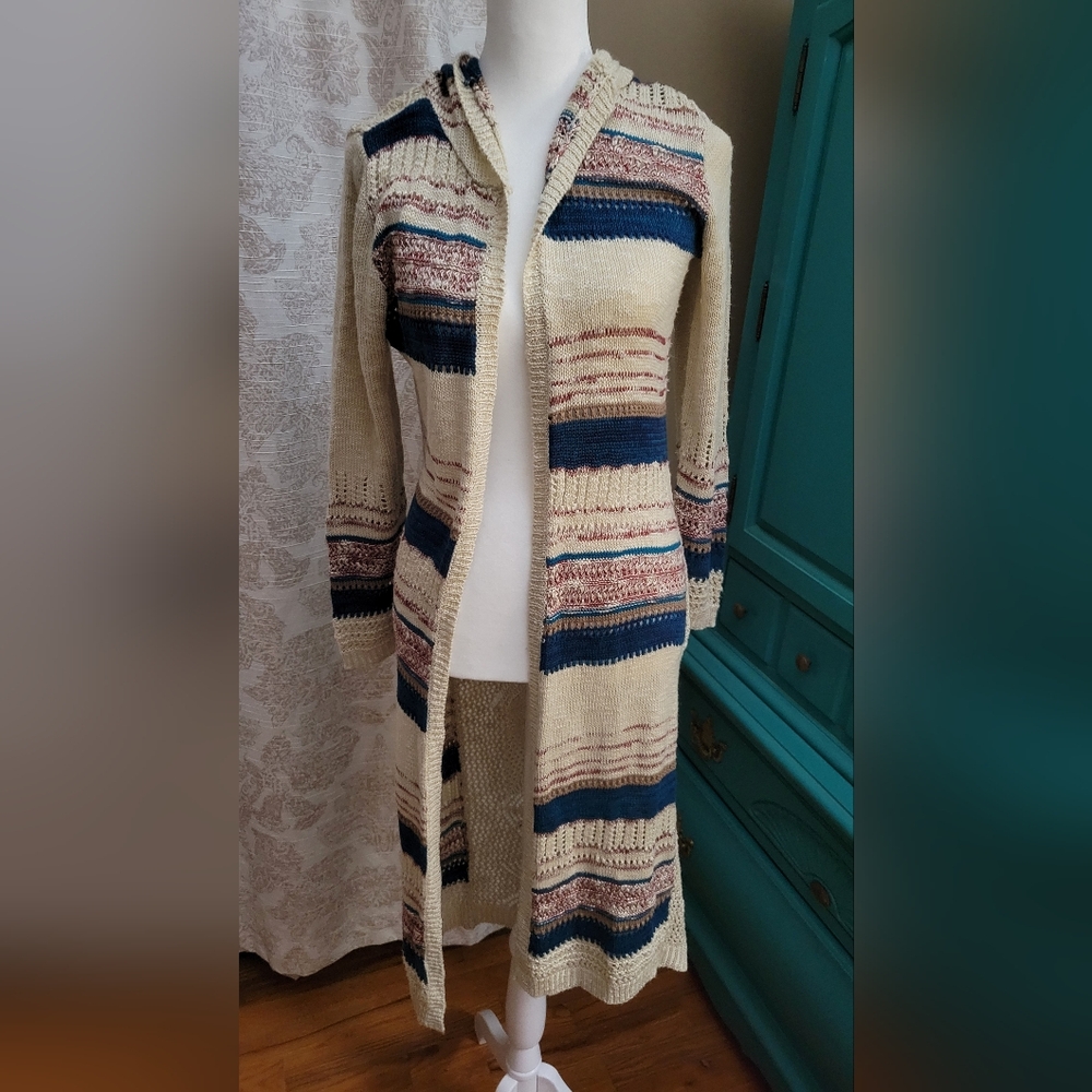 Charlotte Russe Multicolor Hooded Cardigan